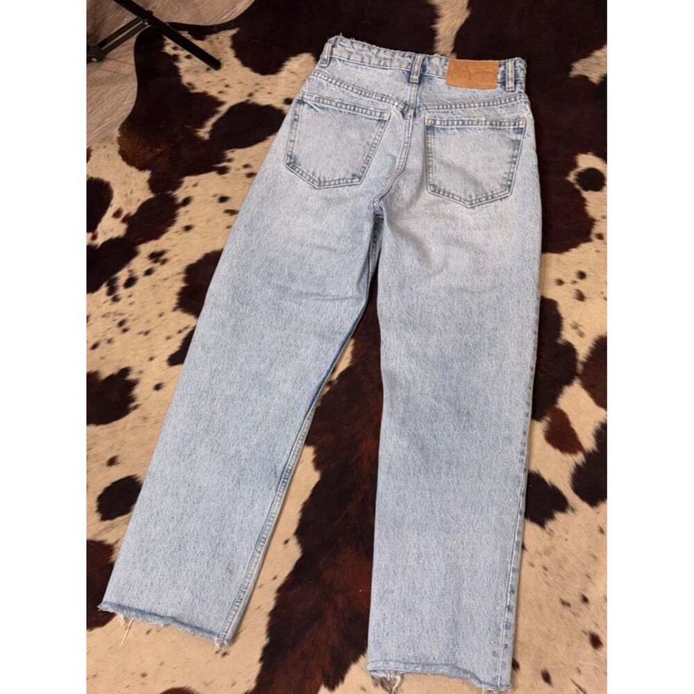 Zara Light Blue Super flattering rigid wide leg Jeans - Picture 4 of 5
